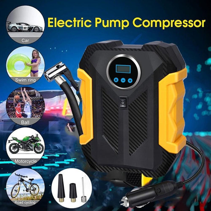 1618 Portable Electric Car Air Compressor Pump for Car and Bike Tyre - Your Brand