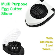 2129 Oval Shape Plastic Multi Purpose Egg Cutter/Slicer with Stainless Steel Wires - Your Brand