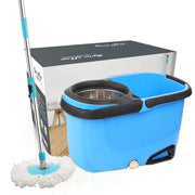 1159 Heavy Duty Microfiber Spin Mop with Plastic Bucket (Multicolour) - Your Brand