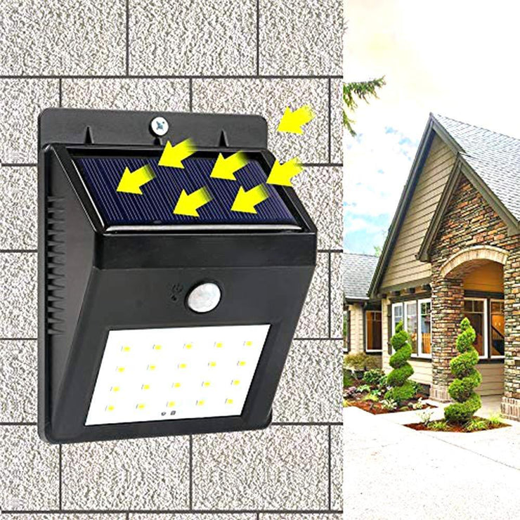 0213 Solar Security LED Night Light for Home Outdoor/Garden Wall (Black) (20-LED Lights) - Your Brand