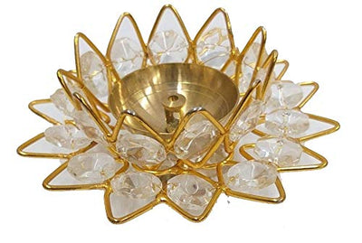 Crystal Lotus Plate Akhand Diya