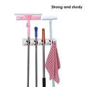 0243 4-Layer Mop and Broom Holder, Garden Tool Organizer, Multipurpose Wall Mounted - Your Brand