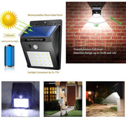 0213 Solar Security LED Night Light for Home Outdoor/Garden Wall (Black) (20-LED Lights) - Your Brand