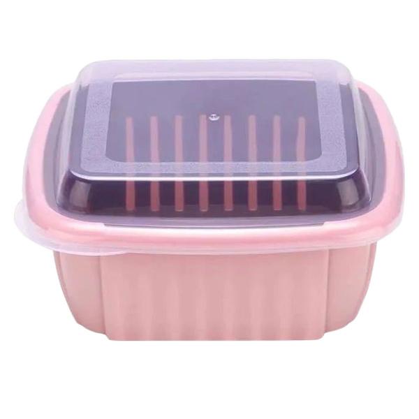 2355 Double Layer Food Drainer Washing Basket with Collapsible Strainers Colander - Your Brand