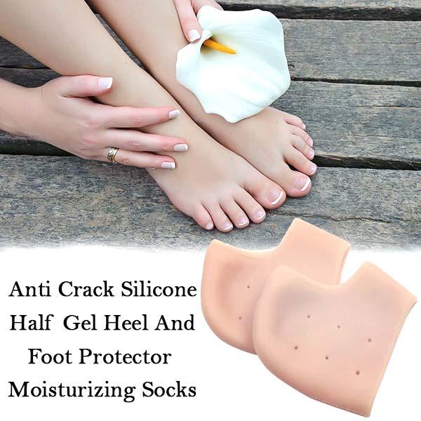 1475 Anti Crack Silicone Half Gel Heel And Foot Protector Moisturizing Socks - Your Brand