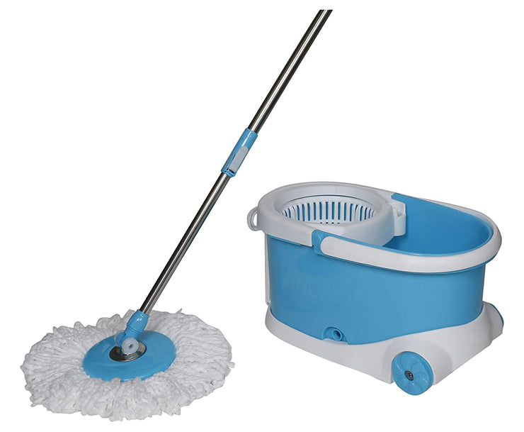 1268  Heavy Duty Microfiber Spin Mop with Plastic Bucket - Your Brand