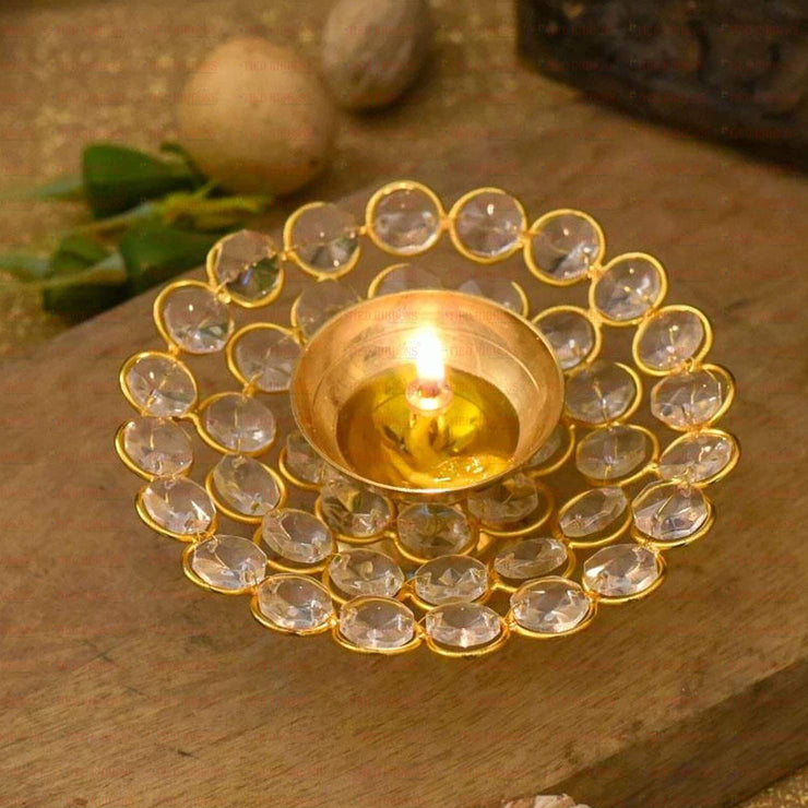 Crystal Plate Akhand Diya