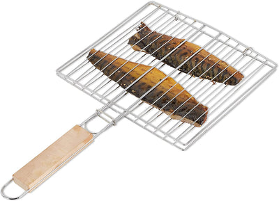 2378 Kitchen Square Roaster Papad Grill Barbecue Grill with Wooden Handle - Your Brand