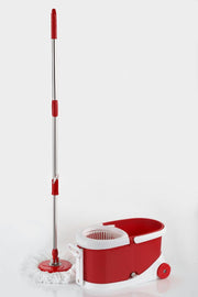 1268  Heavy Duty Microfiber Spin Mop with Plastic Bucket - Your Brand