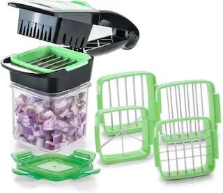 2152 Premium Vegetable Dicer Multi Chopper Set 5 in 1 Cutting Blades - Your Brand